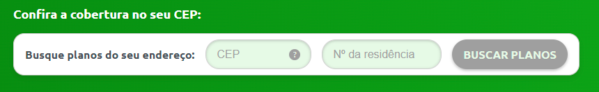 imagem mostrando o campo para inserir o cep e número de residência para verificar a cobertura da oi fibra em seu endereço