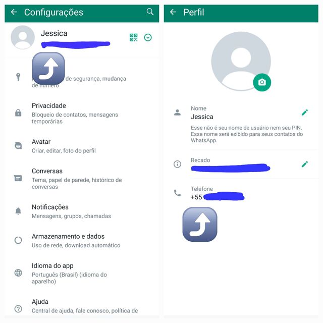 como saber meu número pelas configurações do whatsapp
