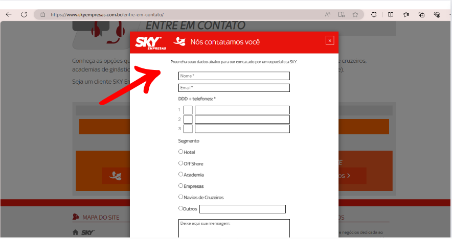 Como contratar sky empresas pelo site - 3