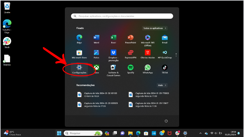 Print de como rotear internet pelo pc e notebook - 1