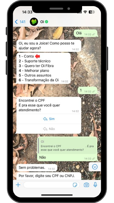 captura de tela do whatsapp oi parte 1