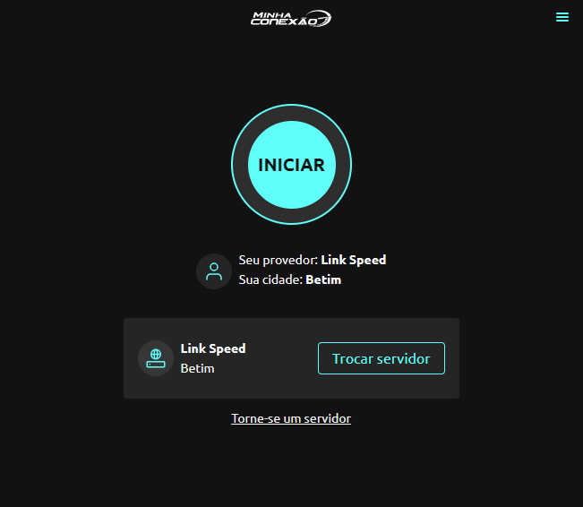Print do teste de velocidade Minha Conexão