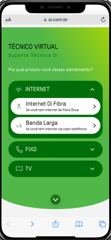 captura de tela da página Técnico virtual da Oi - parte 3